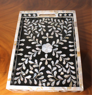 Number 6009: The black tray with mother of pearl inlay.
